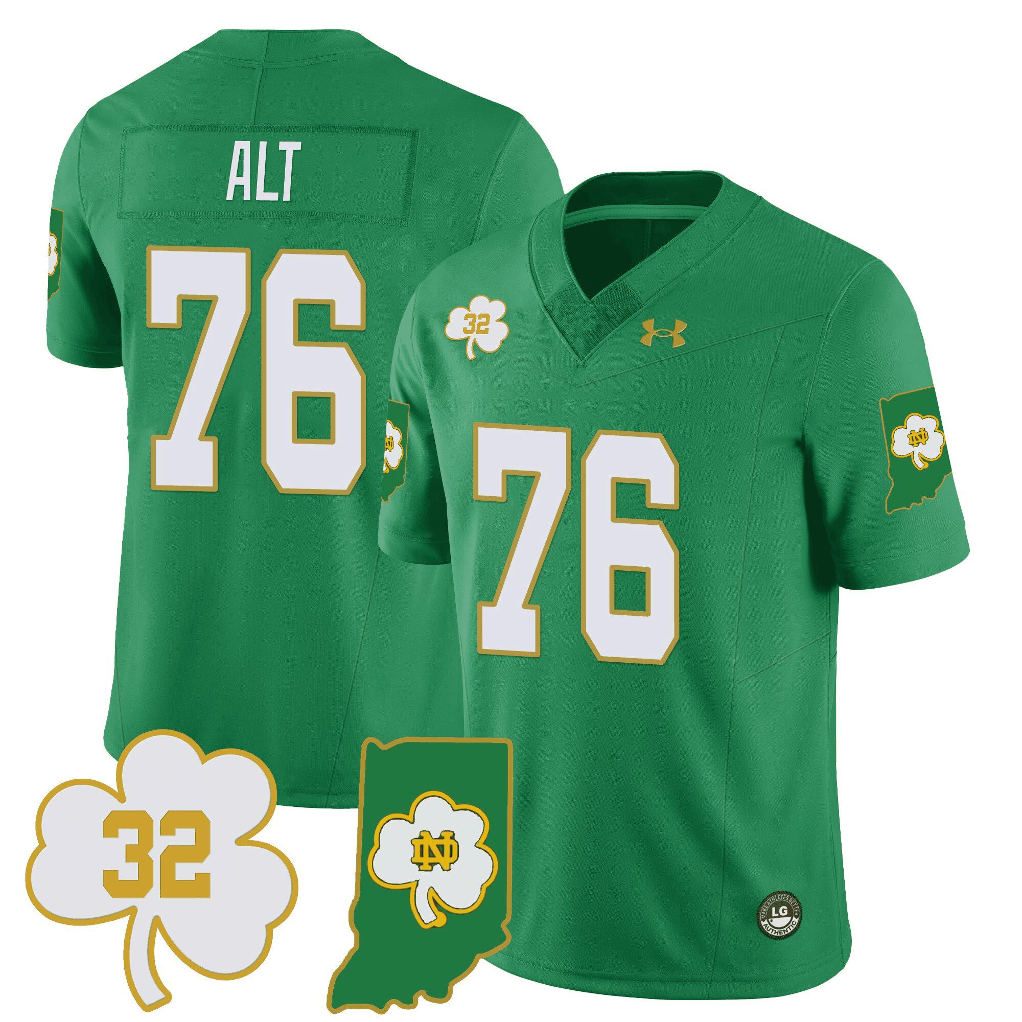 Men Notre Dame Fighting Irish #76 Alt Green 2024 Vapor Limited NCAA Jersey->indianapolis colts->NFL Jersey